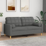 Divano a 2 Posti con Cuscini-Sofa 2 Posti con Cuscini Grigio Scuro 140 cm in Tessuto 821975