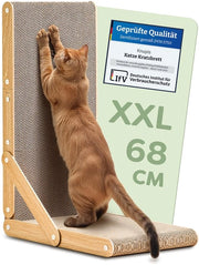 Krabbaplanca per Gatti Grande 68 cm - Krabbaplanca FSC certificata per la cura delle unghie dei gatti - Fino a 2 anni di divertimento - Facile da montare - Progettata a L con rotazione - Protezione per divano e parete