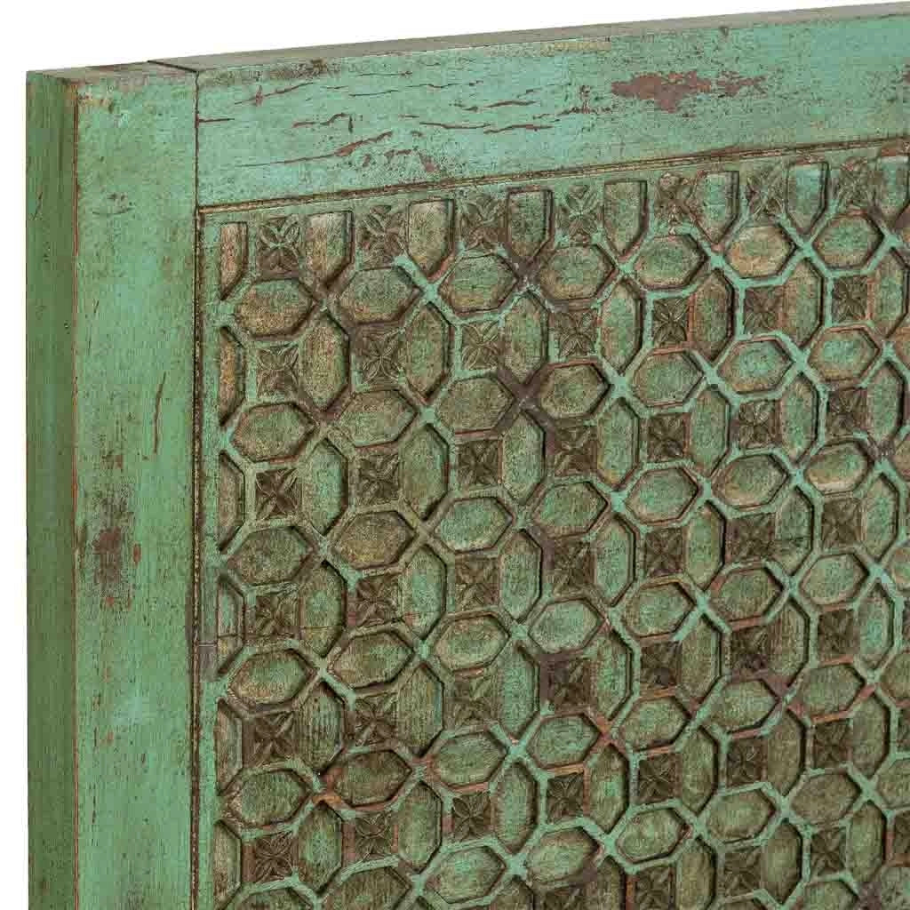 Testiera in legno verde artigianale 160x3x120h cm