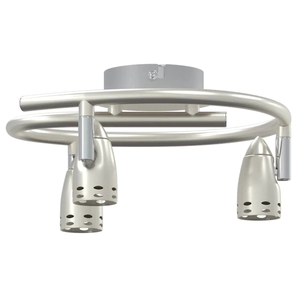 Faretto da soffitto moderno 27 x 10 x 12 cm illuminazione rotante e concentrata stile minimalista metallo nichelato 02_0058325