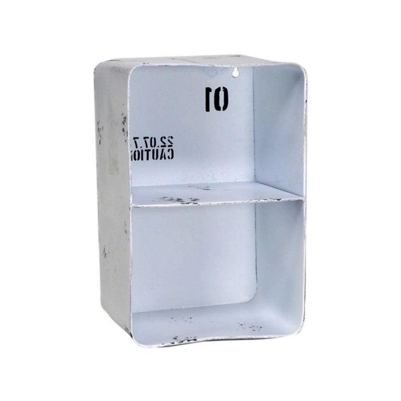 Mensola metallo bristol bianco 2 piani rettangolare cm20x15h30