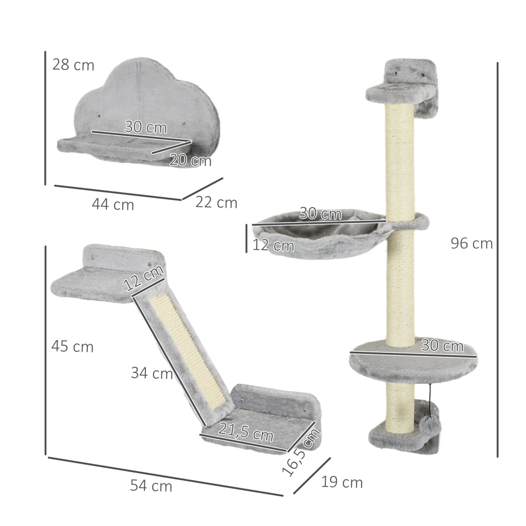 Struttura per Gatti con Rampa e Amaca ¨C zephmum ¨C Grigio