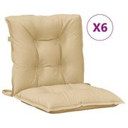 Cuscini Sedia Schiena Bassa 6 pz | Cuscini per sedie Beige M¨¦lange 100x50x7 Tessuto