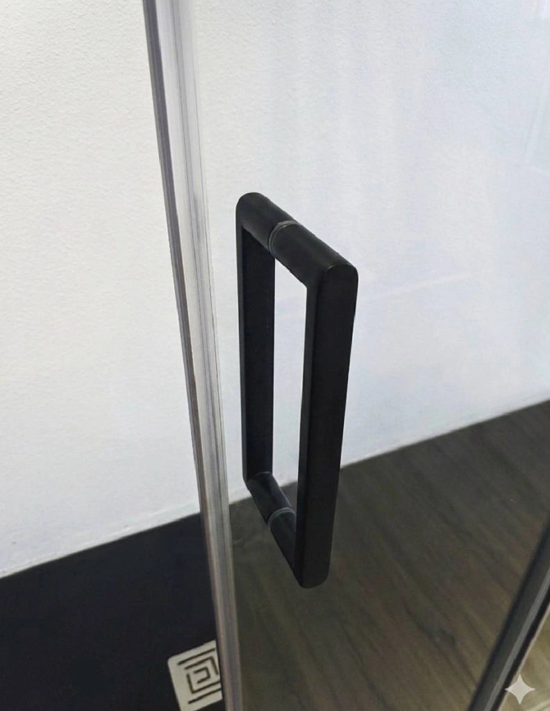 Box doccia CIRENE (KENNA) 1+1 con lato fisso laterale 120x80 cm Nero Barra Perpendicolare