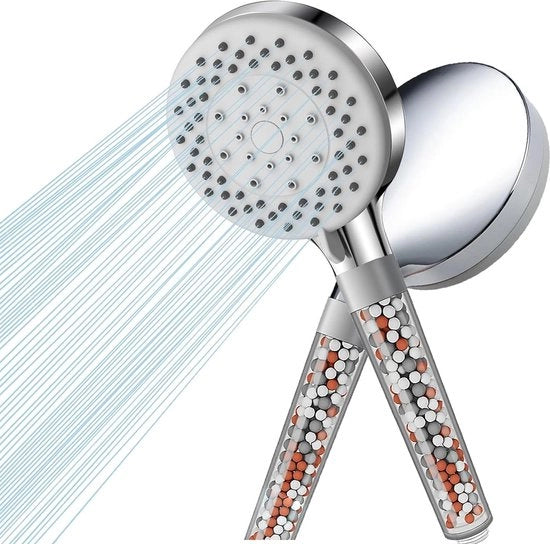 Douchekop con elevazione della pressione - 5 tipi di getto - maniglione da doccia con filtro a 3 fasi