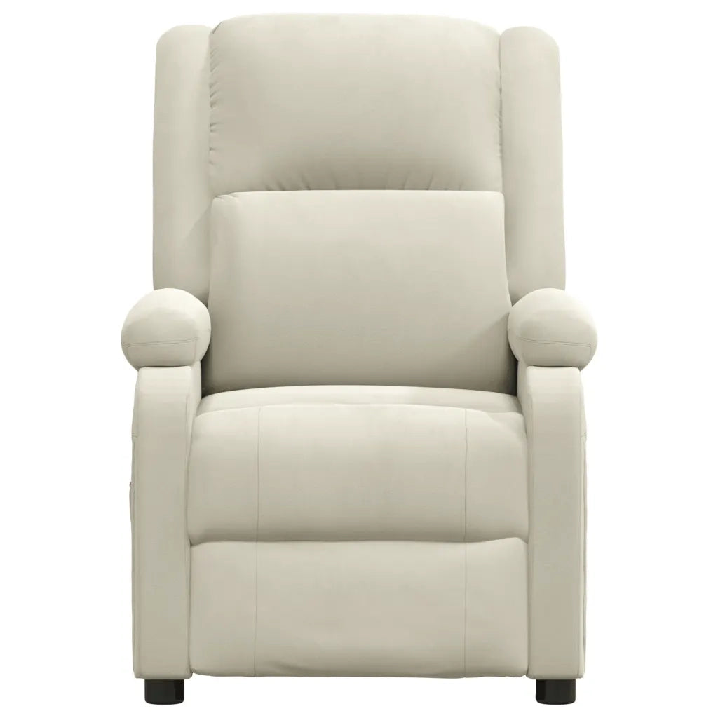 Poltrona Elettrica Reclinabile Crema in Velluto 3098402