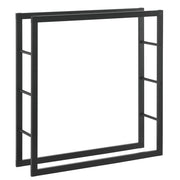 Robusto portalegna solido portalegna supporto per legna da ardere stoccaggio efficiente per uso interno ed esterno acciaio laccato 100 cm nero 03_0005952