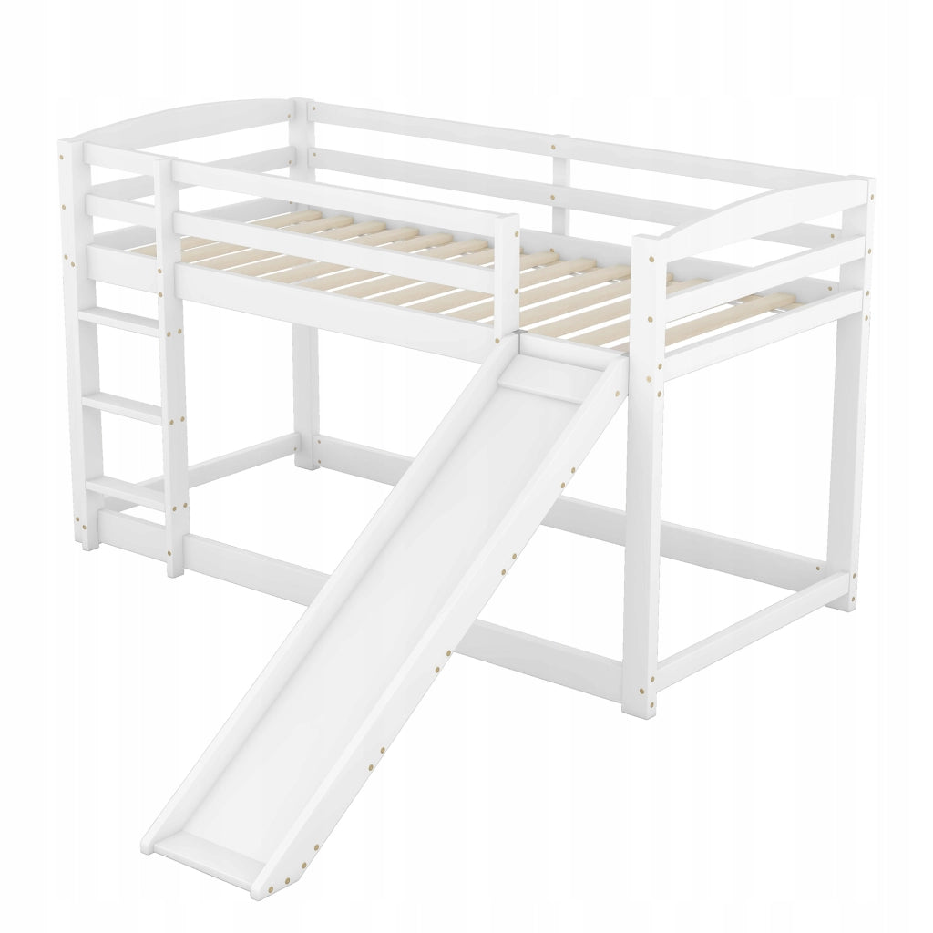 Letto a castello 90x200 - Xylo - Bianco con scivolo senza materasso