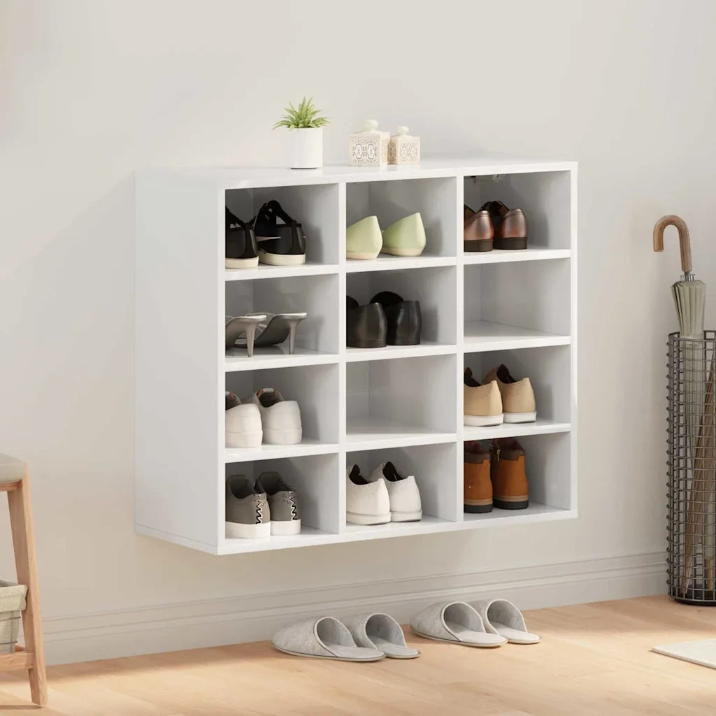 vidaXL Scarpiera Bianco 77.5 x 30 x 67 cm Legno multistrato