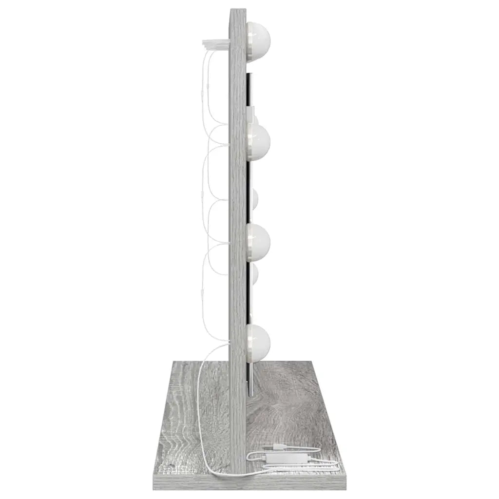 Specchio da Vanità Rettangolare Grigio Sonoma 60 x 45 x 18 cm 868314