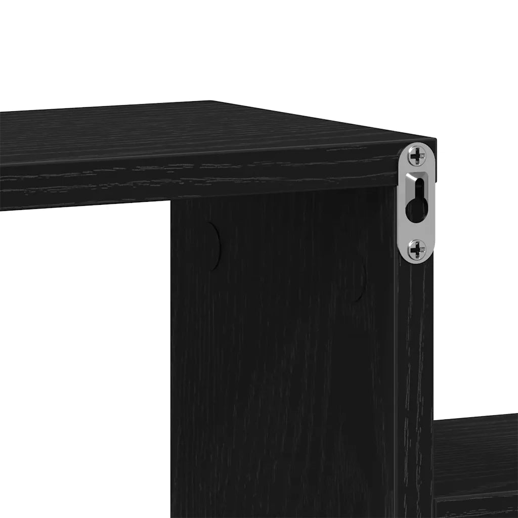 Scaffale da parete A parete Rovere Nero 80 x 15 x 78,5 cm 862654