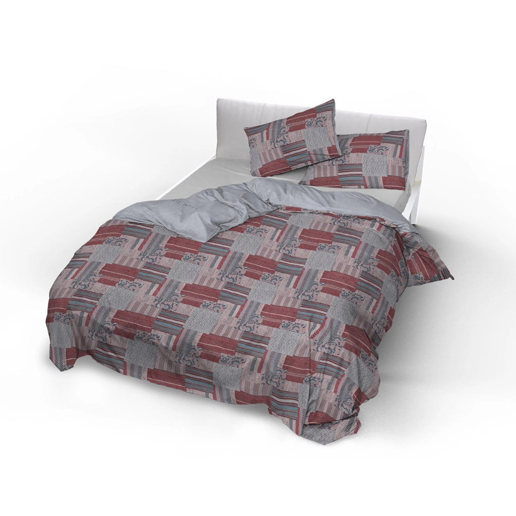 Copripiumino Singolo con Federe Stampato Athena Lucy Rosso