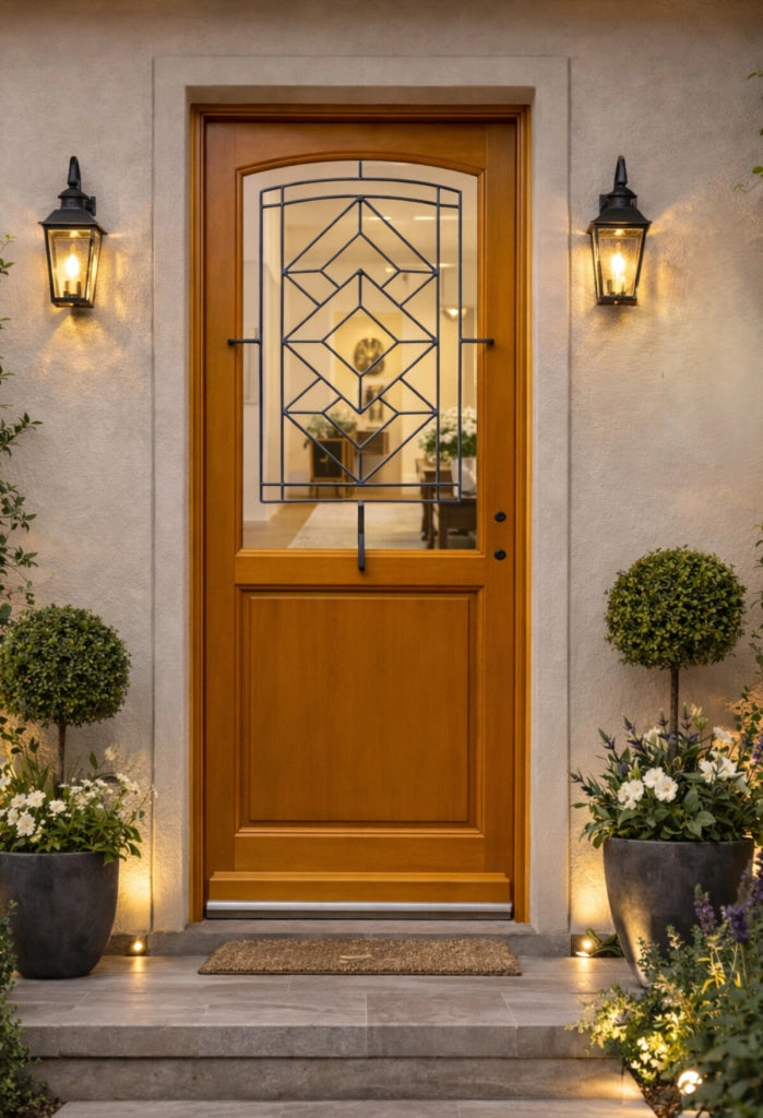 Porta d'ingresso in legno modello ELIOTH 215X90 a sinistra a spingere (dimensioni della tavola) senza maniglia