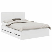 Letto matrimoniale | Letto per adulti | Struttura del letto Bianco 140 x 190 cm Legno Ingegnerizzato