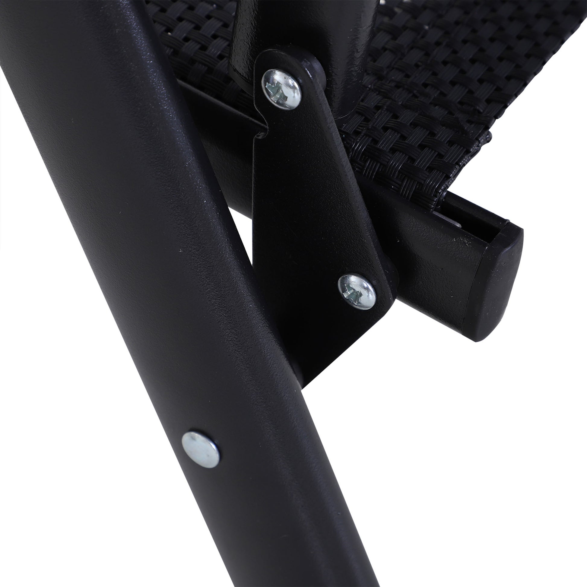 Set 2 Sedie da Giardino 58x64x94 cm Pieghevoli con Braccioli in Metallo e Texteline Nero
