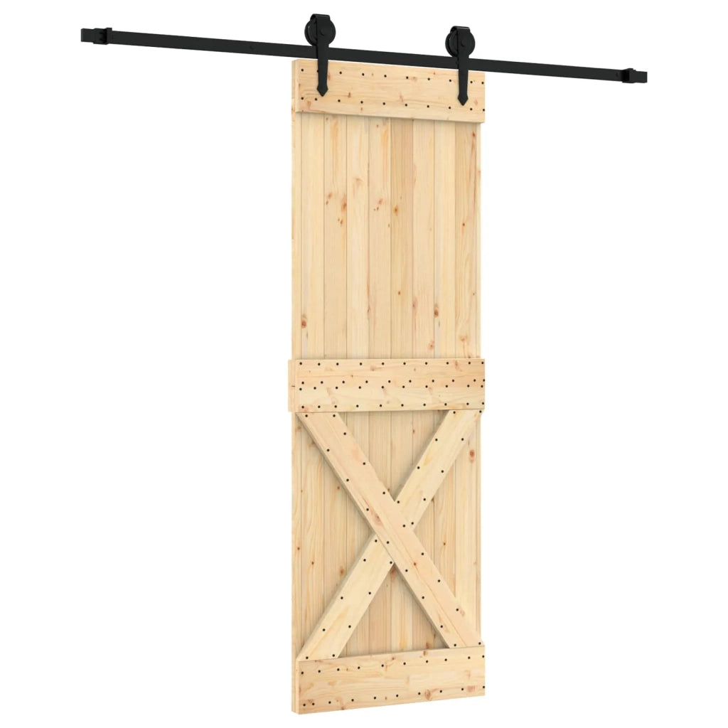 Porta scorrevole Naturale e Nero 70 x 210 cm 3445164