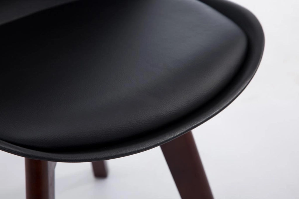 Sedia Borneo in similpelle nero,noce