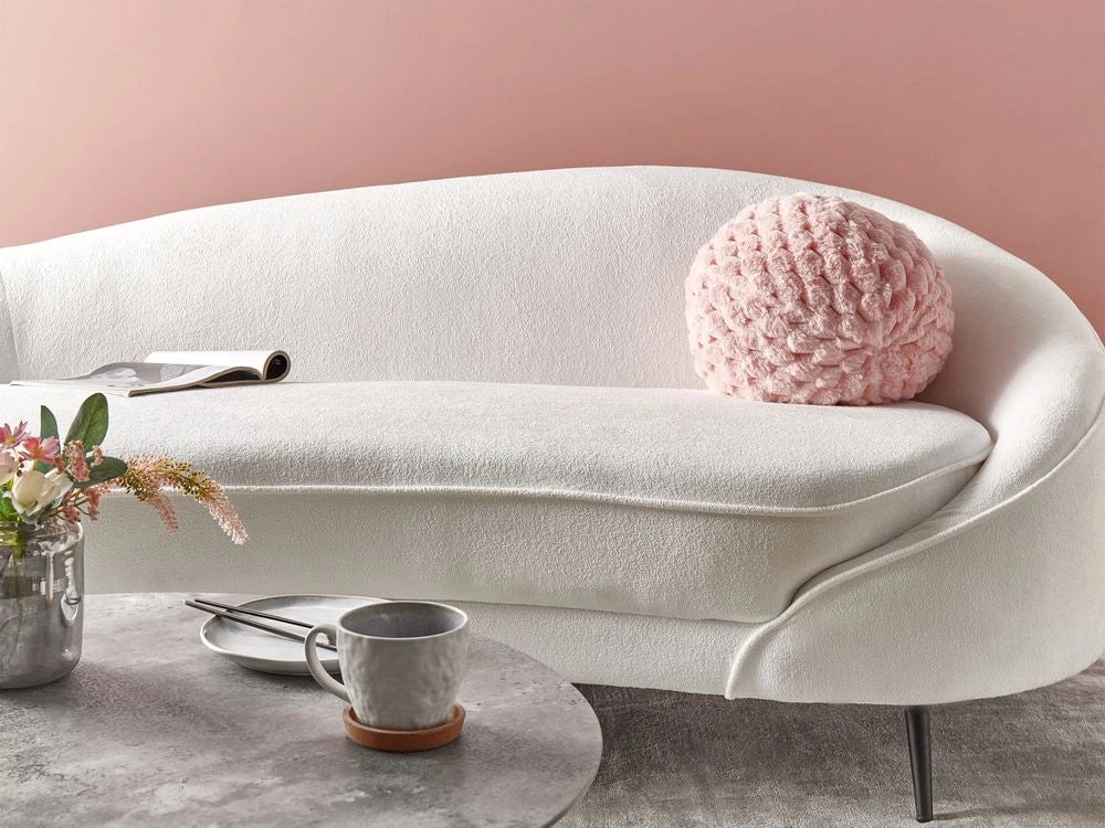 Cuscino decorativo a sfera rosa in pelliccia sintetica di lana 30 x 30 cm Boho Décor Accessori Camera da letto Soggiorno