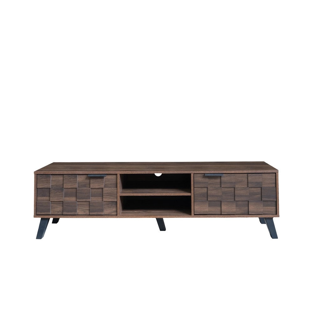 Mobile TV con 2 Ante e 2 Ripiani Aperti ¨C Xylo ¨C Legno Scuro 160x35x45 cm