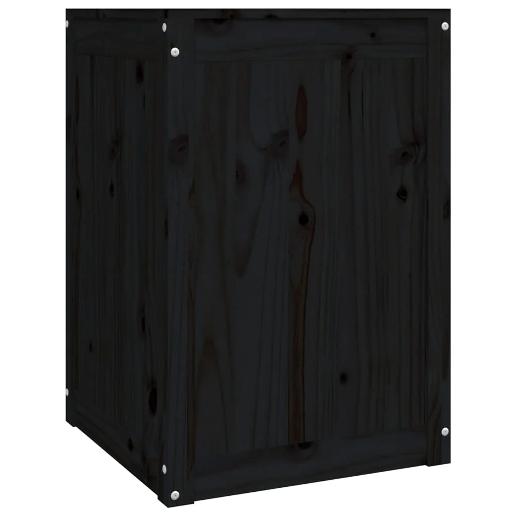 Cesto portabiancheria nero 44 x 44 x 66 cm in legno massello di pino 02_0006187