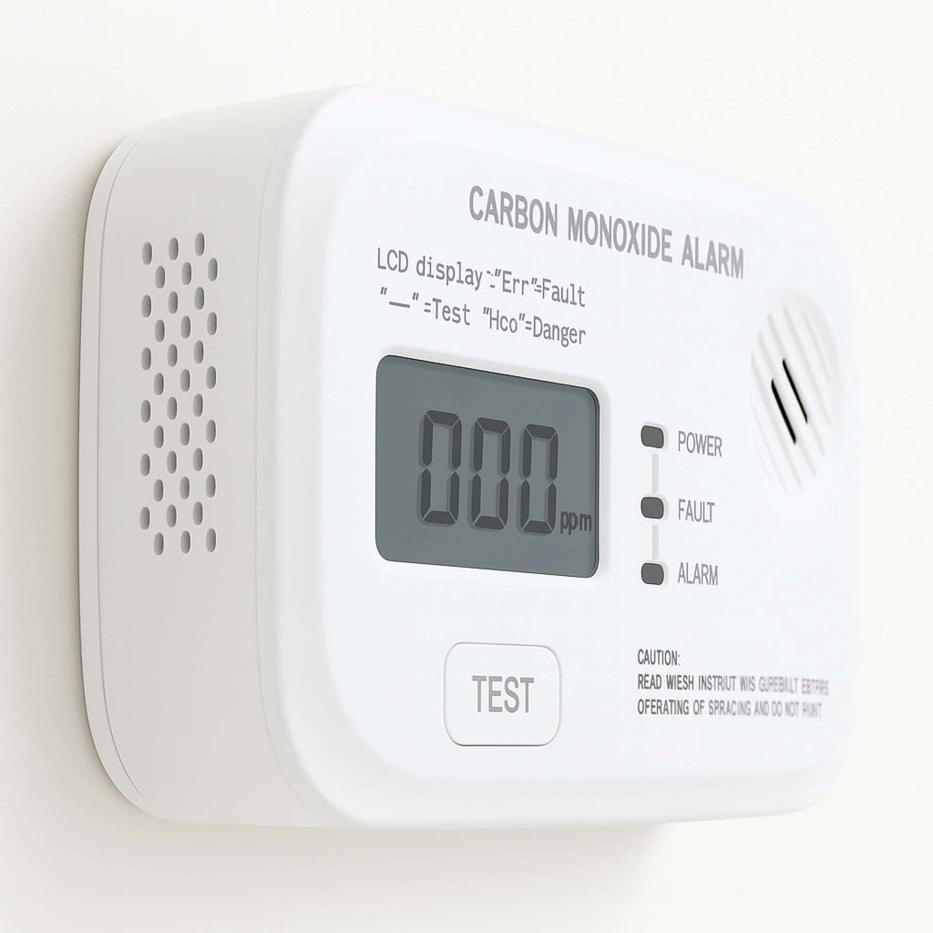 Set 2x Rilevatore monossido di carbonio con display 120 x 74 x 31 mm, allarme CO con batterie sostituibili incluse