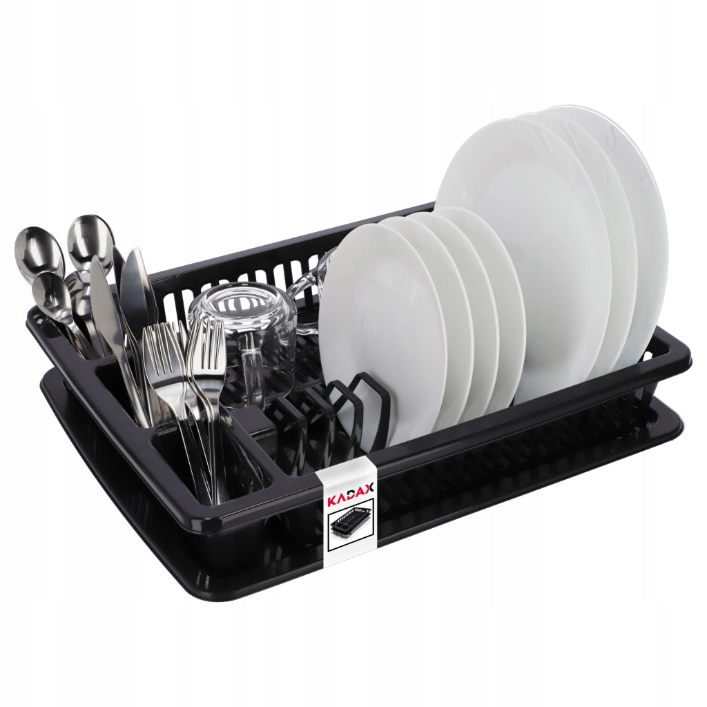 Scolapiatti KADAX per posate, grande vassoio in plastica autoportante da 46 cm