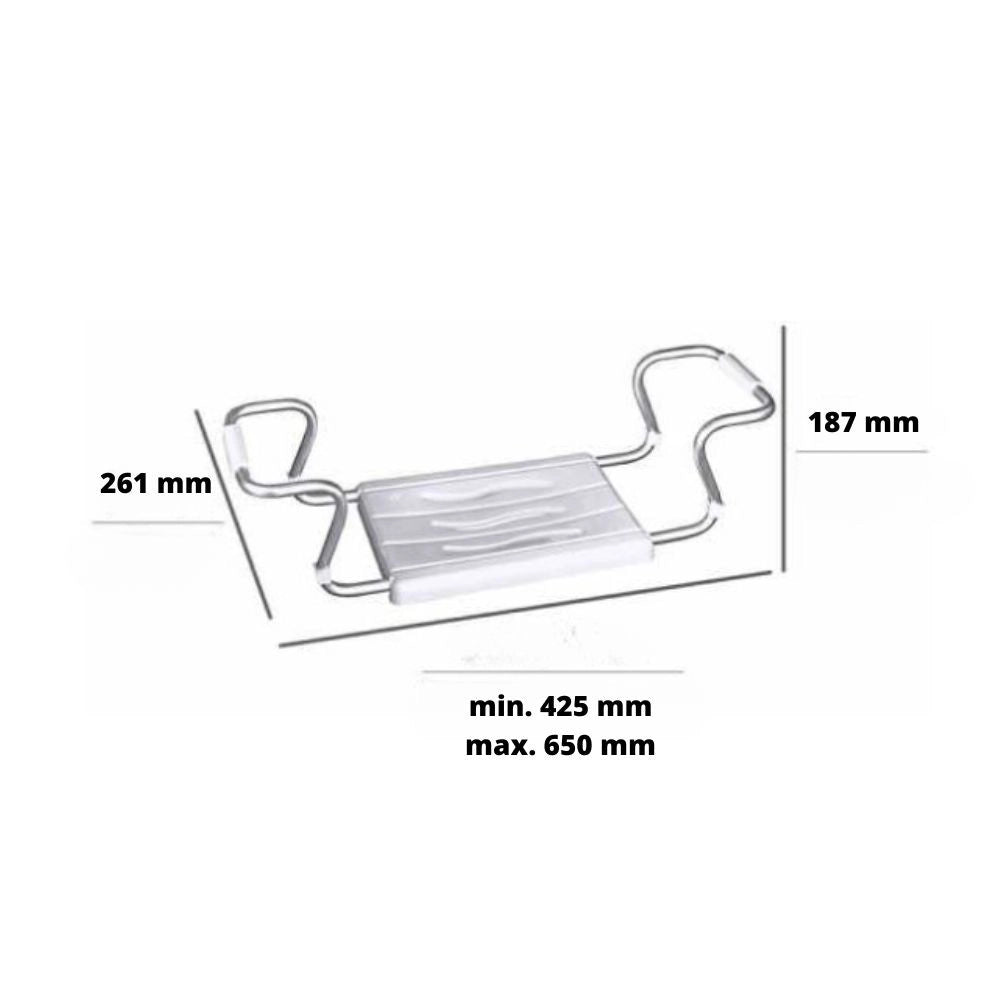 Sedile estensibile per vasca KV03 capacità di carico 150 kg colore bianco