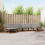 Set di divani da esterno 7 pcs Grigio Naturale e Chiaro 3369682