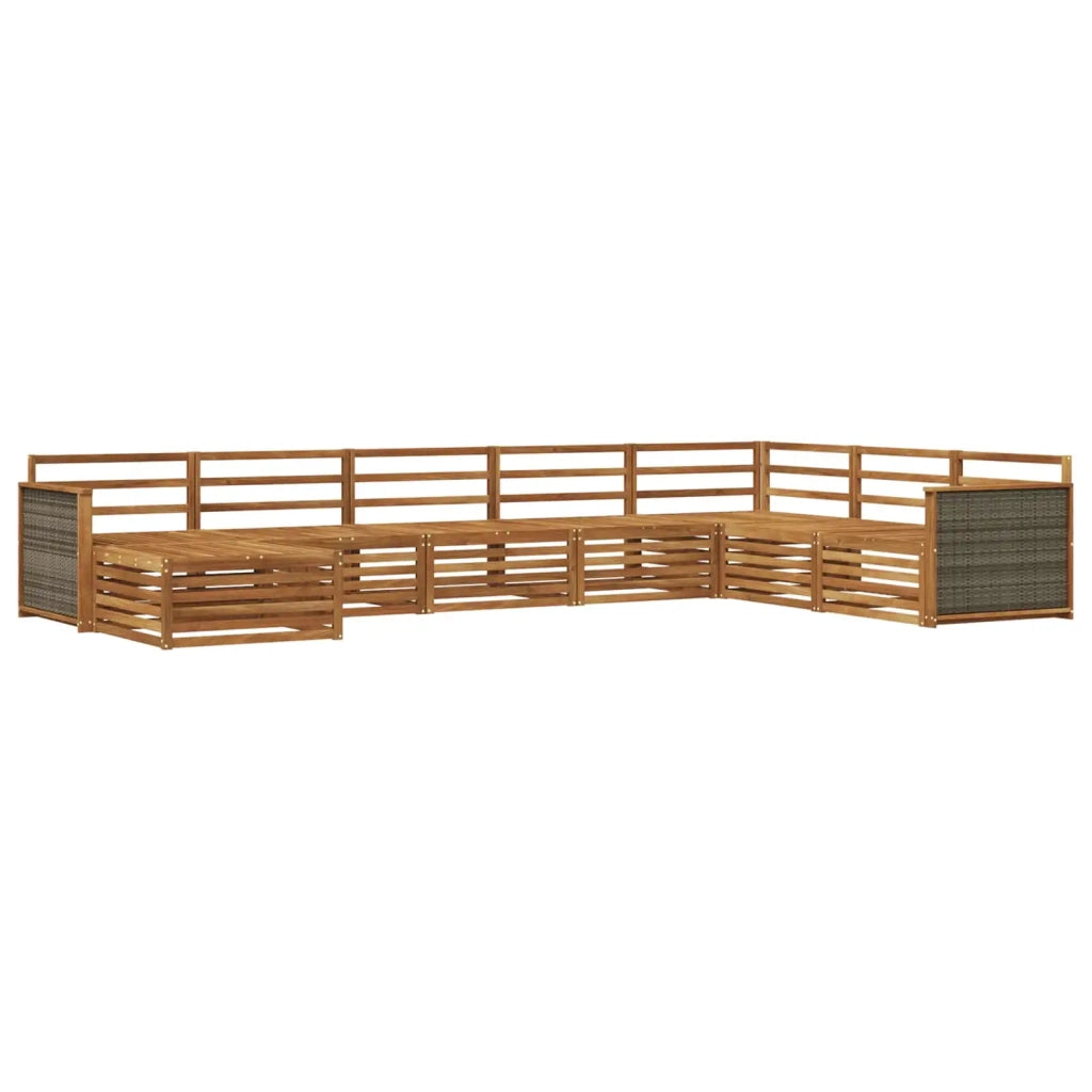 Set di divani da esterno 8 pz Naturale Legno di Acacia Massello 3383707
