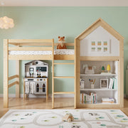 letto a castello legno bianco naturale 90x200 cm