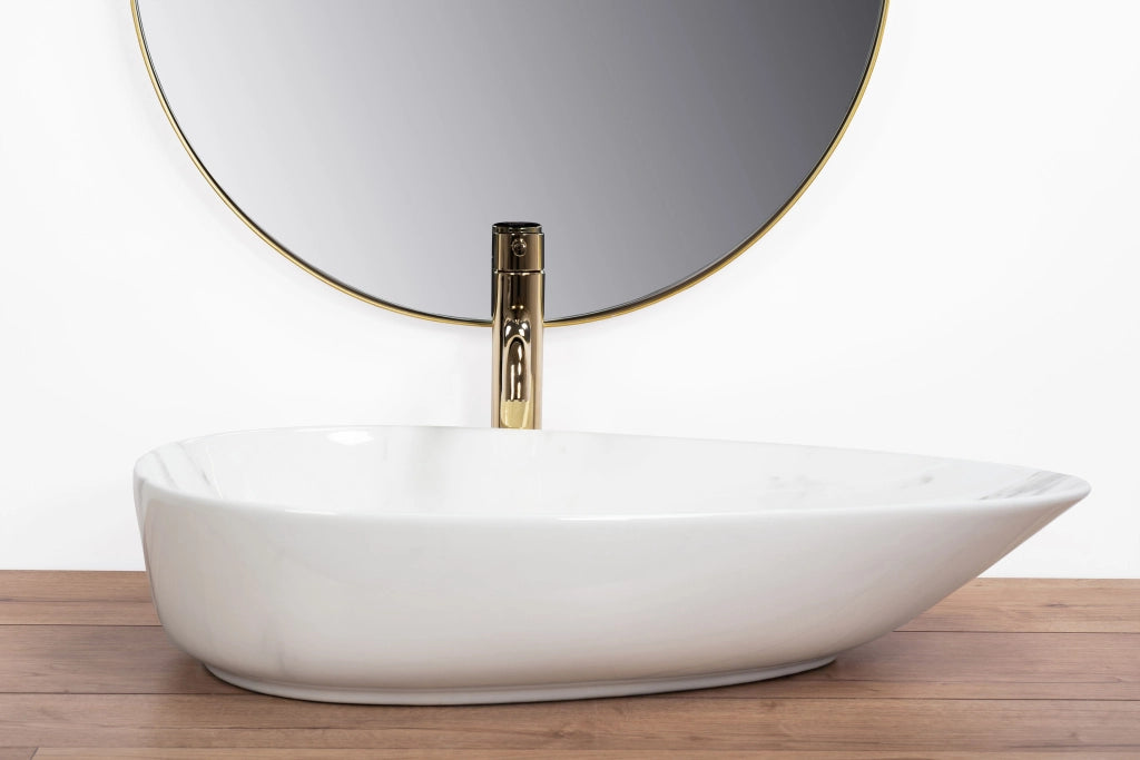 Lavabo Da Appoggio Rea Greta 65 Bianco Shiny