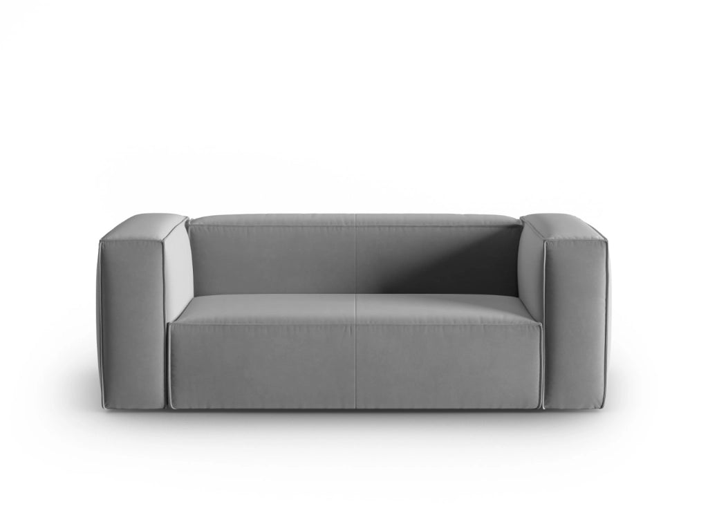 Cosmopolitan Design - Divano "Mackay" 2 posti in velluto grigio chiaro 