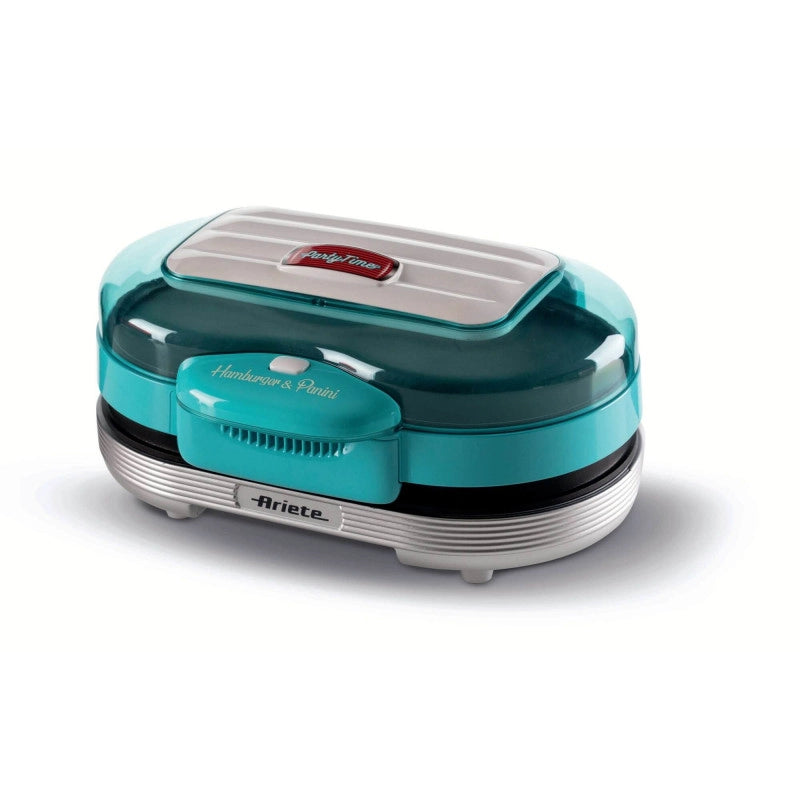 Macchina per fare hamburger 1200W, doppie piastre antiaderenti, 2 scomparti - Celeste
