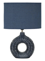 LAMPADA DA TAVOLO SETA BLU CM 28,5X15X43