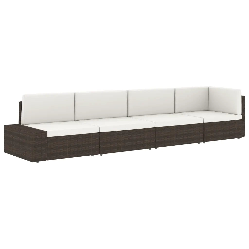 Divano ad Angolo Modulare Bracciolo Sinistro in Polyrattan Nero cod mxl 63742