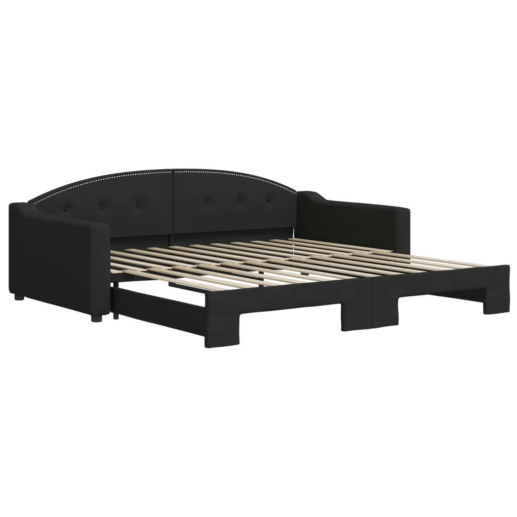 Divano letto | Sof¨¤ letto | Letto singolo Estraibile Nero 100x200 cm in Tessuto