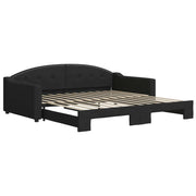 Divano letto | Sof¨¤ letto | Letto singolo Estraibile Nero 100x200 cm in Tessuto