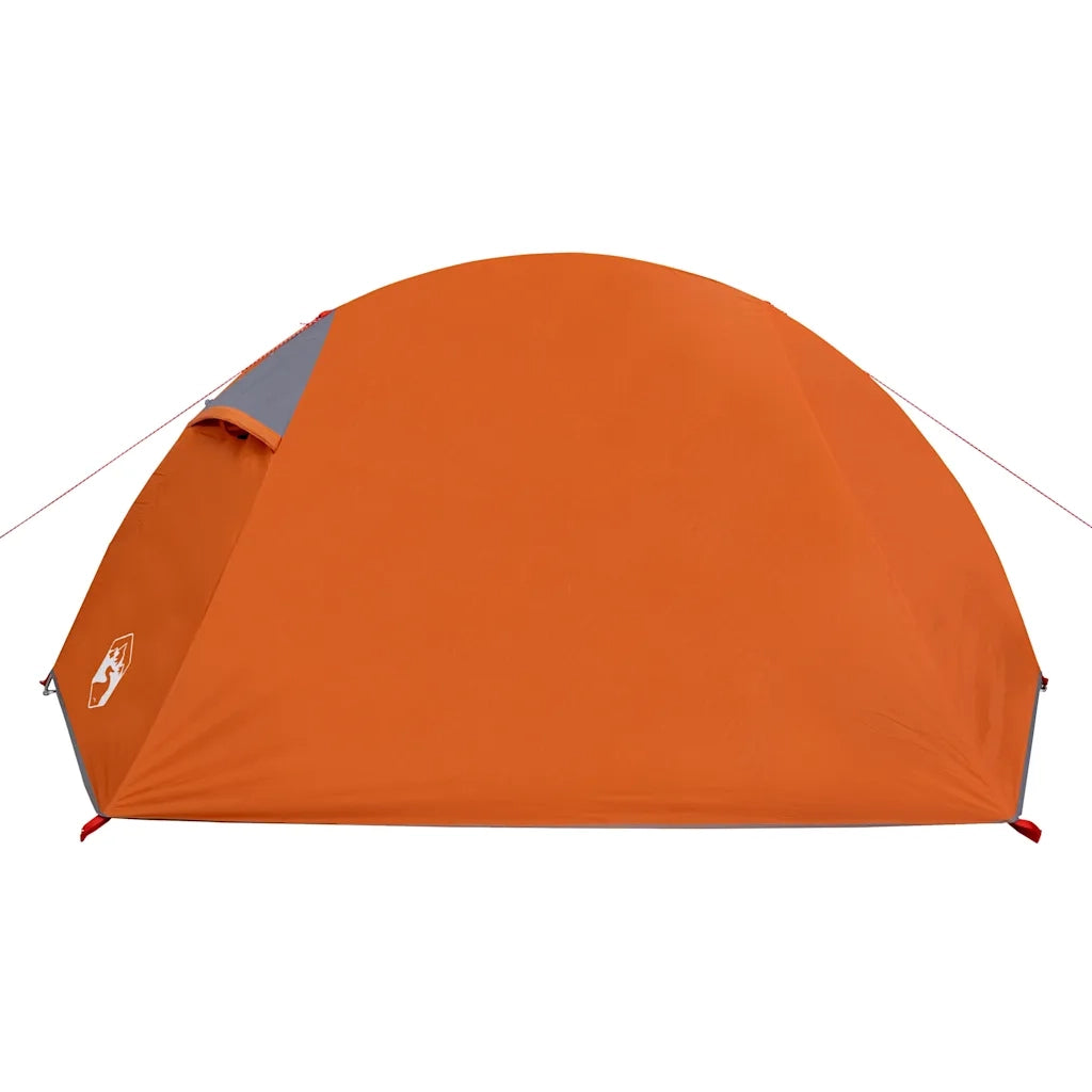 Tenda da Campeggio a Cupola 2 Persone-Tenda per Escursionismo Grigio e Arancione 919405