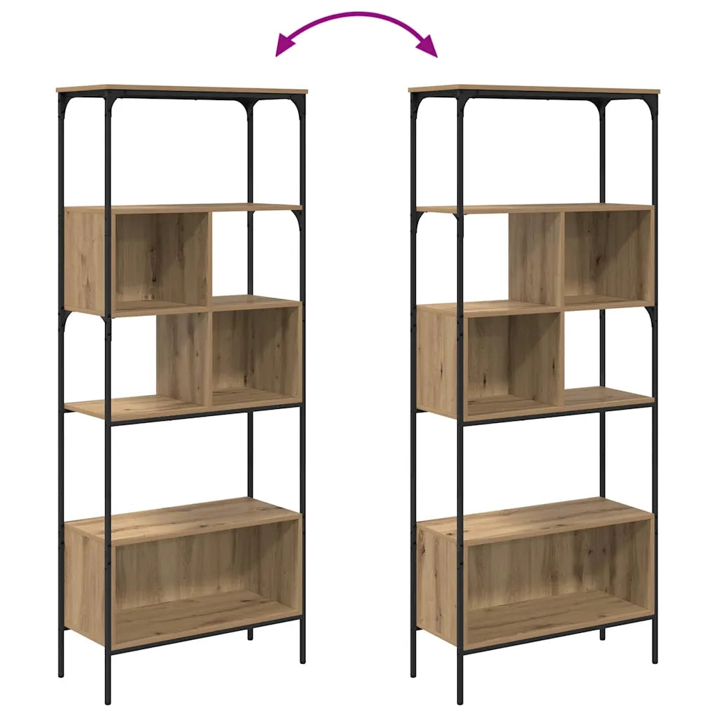 Libreria-Scaffale per Libri-Mobile di Stoccaggio Rovere artigianale 76 x 33 x 188,5 cm