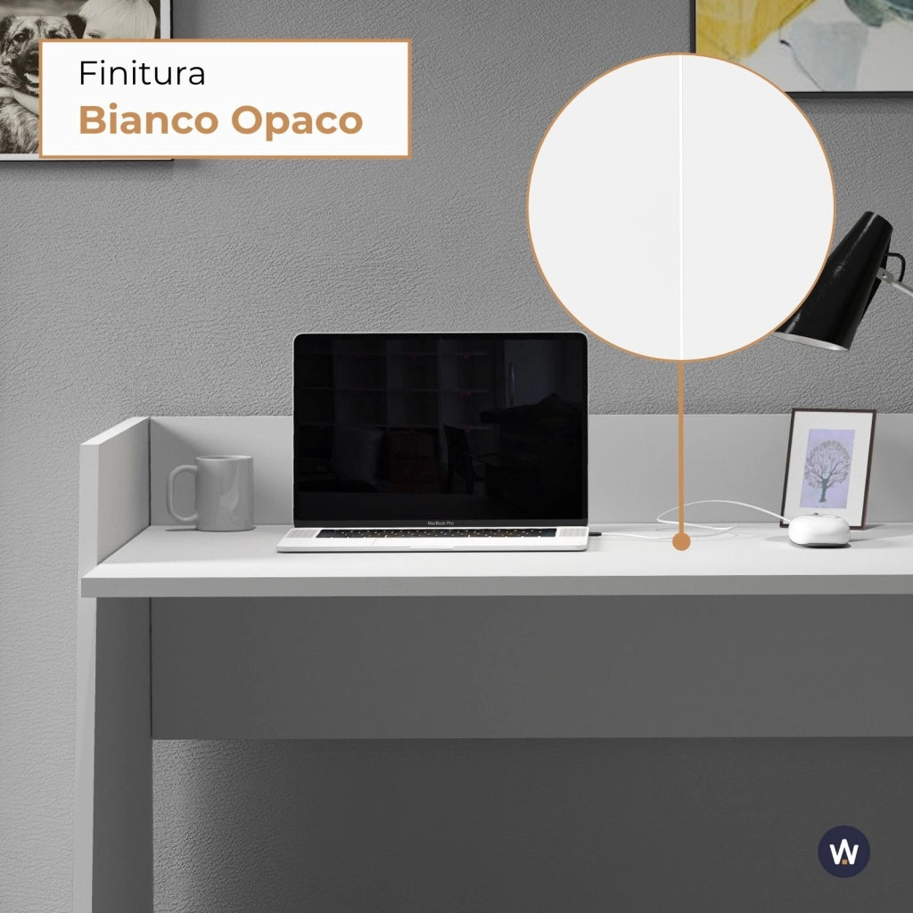 WHOUS Scrivania Easy bianco opaco 100x50x75 cm