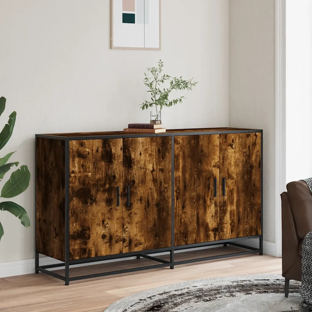Credenza Rovere Fumo 134x35x76 cm in Truciolato 3300817