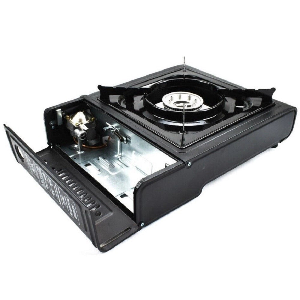 Trade Shop - Fornello Acciaio A Gas Q-ws155 Campeggio Casa Portatile 2900w Piano Cottura Cucina -