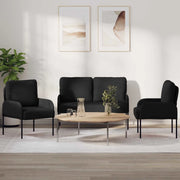 Set divani 3 pcs Nero 115 x 56 x 80 cm Legno compensato