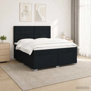 Letto box spring con materasso Nero 160 x 200 cm Tessuto 3454910