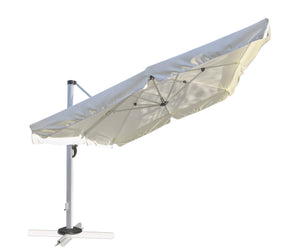 Ombrellone da Giardino Decentrato 3x4m in Alluminio e Poliestere Bianco