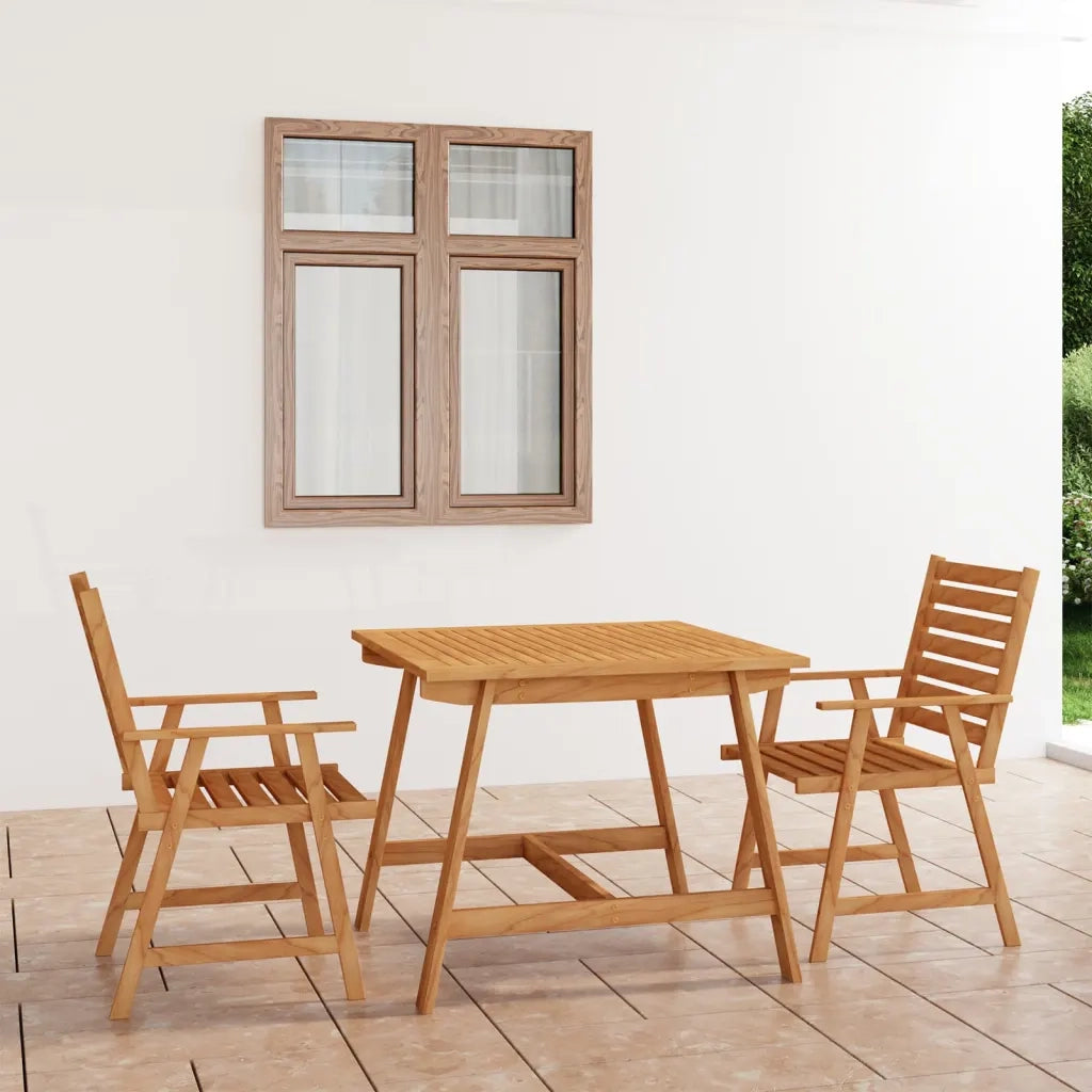 Set da Pranzo da Giardino 3 pz | Set Salotto da Giardino in Legno Massello di Acacia