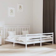 Giroletto-Struttura Letto Bianco in Legno Massello 200x200 cm 503061