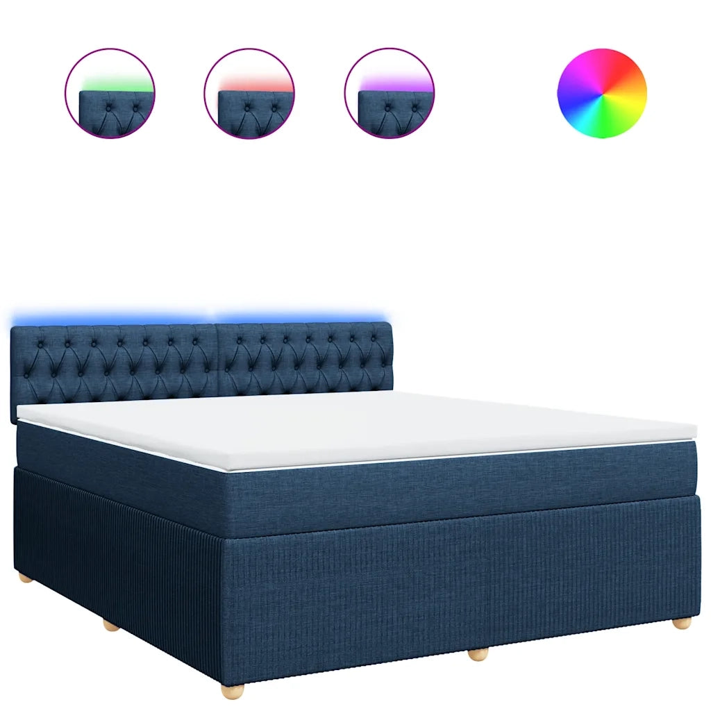 Giroletto a Molle con Materasso Blu 180x200 cm in Tessuto 3289848