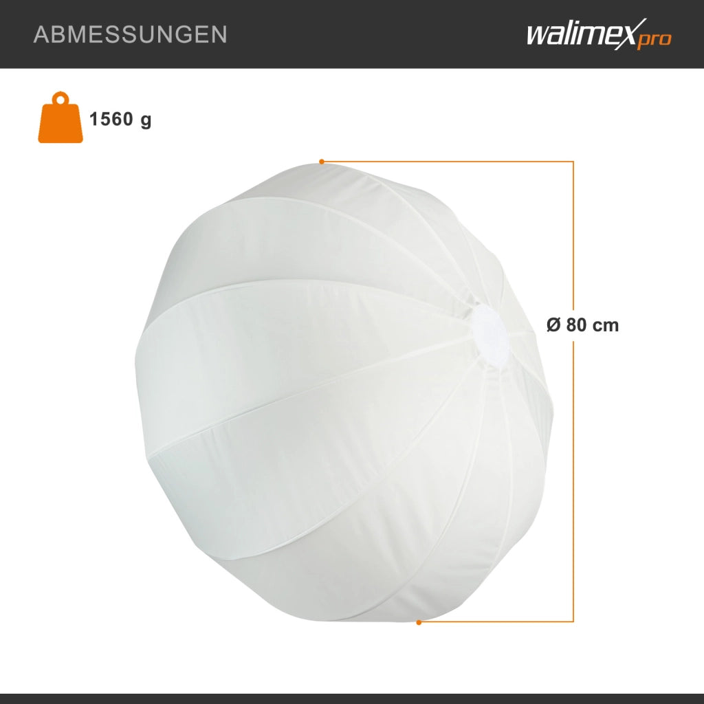 Essential Balloon Softbox 80cm + adattatore softbox per Hensel Expert, diffusore di luce a 360° ad apertura rapida, incluso adattatore Bowens, compatibile con tutte le più comuni