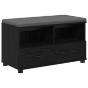 Panca per ingresso con cuscino Rovere Nero 80 x 38 x 46 cm